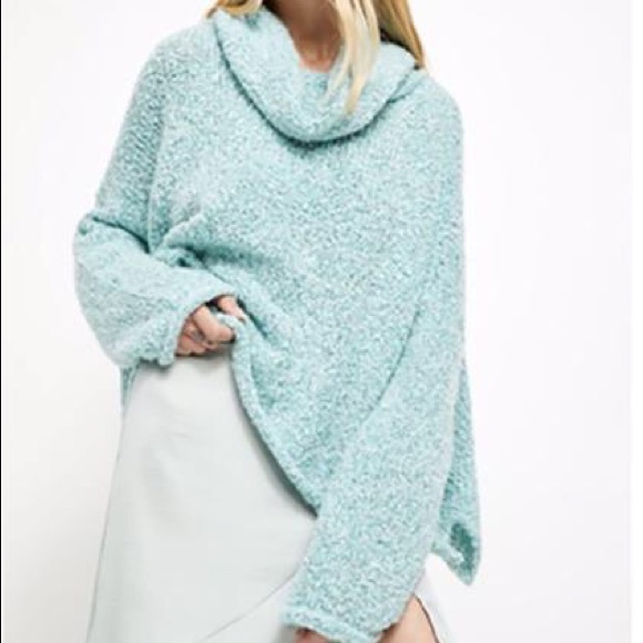 FREE PEOPLE BFF Sweater NWT Size M Aqua Star - Picture 6 of 7
